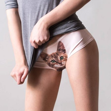 Katzen Unterhose - Slip als lustiges Geschenk für Katzenfreunde