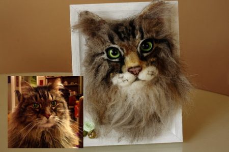 Personalisiertes Haustier Porträt gefilzt Figur Katze Hund